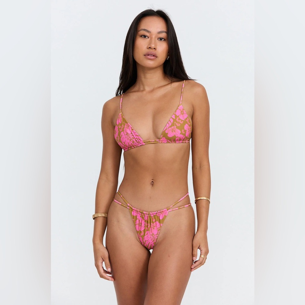 Benoa Swim Anini Naupaka Garden Pink and Brown Bikini Bottom